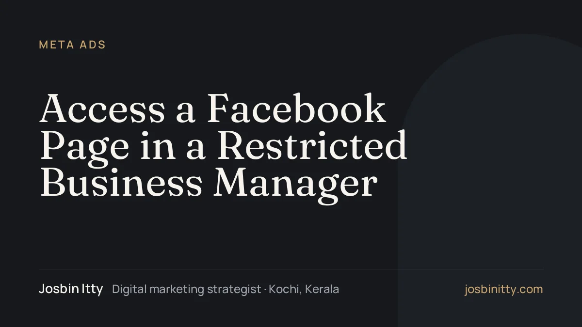 Access a Facebook Page in a Restricted Business Manager