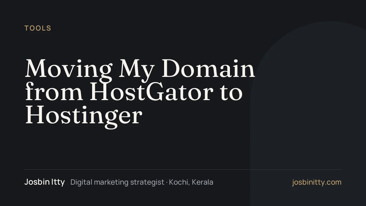 Moving My Domain from HostGator to Hostinger